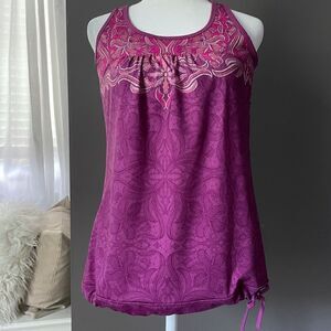 Athleta Women’s Pink Floral Retro Athletic Tank with Support Bra Size Small